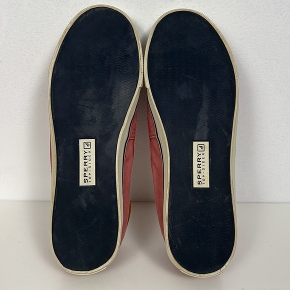 SPERRY Topsider Ladies Bahama Weathered Canvas Boat Shoe Sneaker Faded Burnt Red - Picture 7 of 8